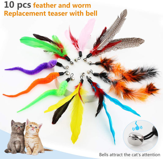 Feather Teaser Cat Toy Set 12 pcs