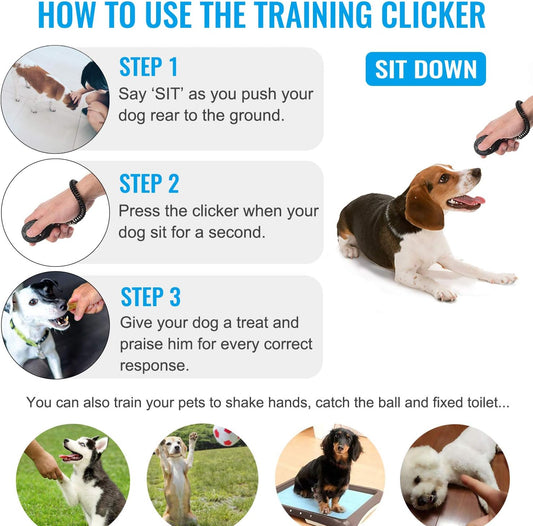 [2 PCS] Dog Training Clickers with Wrist Strap